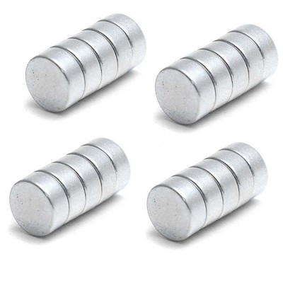 Set 20 magneti foarte puternici, gri, disc, simplu, 15 mm X 4 mm foto