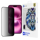 Folie de protectie Ecran Privacy Lito D+ Pro pentru Apple iPhone 16 Plus, Sticla Securizata, Full Glue