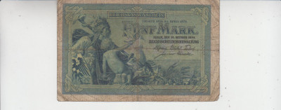 M1 - Bancnota foarte veche - Germania - 5 marci - 1904 foto