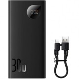 Baterie Externa Baseus Adaman2, 10000mAh, 30W, QC + PD, 1 x USB-C - 2 x USB-A, Neagra PPAD040101