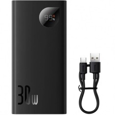Baterie Externa Baseus Adaman2, 10000mAh, 30W, QC + PD, 1 x USB-C - 2 x USB-A, Neagra PPAD040101
