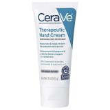 Cremă de m&acirc;ini CeraVe Therapeutic Hand Cream, cu dimeticonă, acid hialuronic și niacinamidă, 85 g