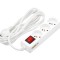 VOREL Prelungitor electric cu impamantare, 3 prize, 3 m, Alb, Plastic, ON/OFF