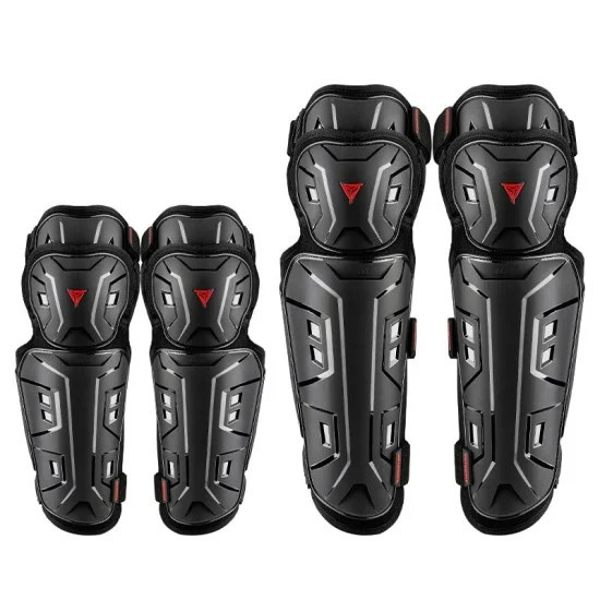 Set genunchiere si cotiere moto, adjustabile, prindere Velcro, eliberare rapida, ventilate, protectie Shell certificata CE, model 1029, Motowolf