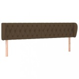 Cumpara ieftin Tablie de pat cu aripioare maro inchis 203x23x78/88 cm textil