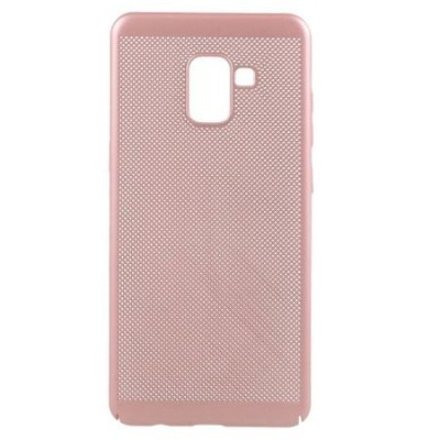 Husa samsung galaxy a8 2018 ultra slim cu aerisire roz auriu foto