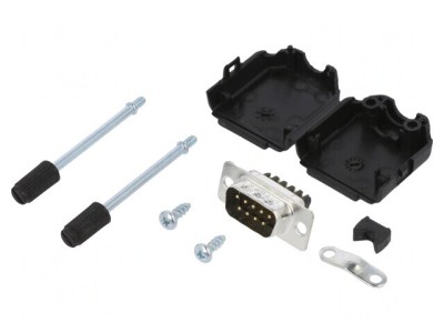 Conector D-Sub 9-Pin Tată Drept cu Terminal Șurub Gold Flash foto