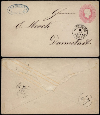 Germany Baden - Old postal stationery Cover Heidelberg to Darmstadt D.535 foto