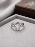 Inel din Argint 925 cu Element Oval, Inimi si Zirconii, Marimea