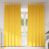 vidaXL Perdele cu perdele 2 pcs galben muștar 245 x 140 cm Poliester