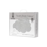 Paturica pentru bebelusi, Lorelli Twinkle, material moale, model decorativ in relief, 80 x 110 cm, Grey