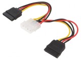 Cablu de Alimentare SATA Molex 15pin 0.15m, Gembird