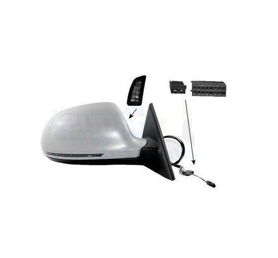 Oglinda usa exterioara AUDI A5/S5 (B8), 03.2007-10.2011, cu 5 usi, View Max, partea dreapta, reglare electrica; grunduit; incalzit; cu functie de ung