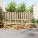 vidaXL Set de canapele de exterior 6 pcs Alb și Bej 79 x 79 x 37 cm 3390383