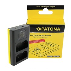 Patona incarcator dublu USB cu LCD pentru Nikon EN-EL3e / Olympus BLM-1 / BLM-5 / Pentax D-LI50 - 1740