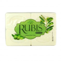 Sapun Solid RUBIS Olive, 4 Buc/Set, 125 g/Buc, Extract de Ulei de Masline, Sapun cu Ulei Masline, Sapun pentru Corp, Sapunuri de Corp, Sapun pentru In