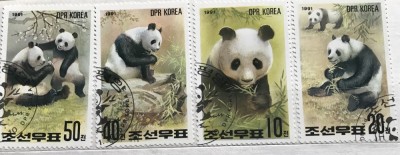 (B ) Timbre serii Straine tema Animale Panda Ursul foto