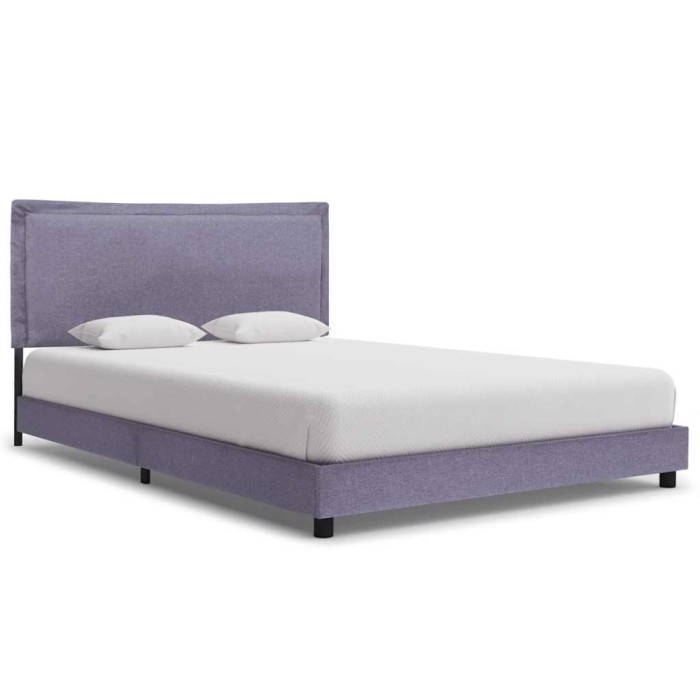 Cadru de pat fara saltea tesatura gri deschis 135x190 cm