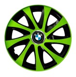 Cumpara ieftin Set 4 Capace Roti pentru BMW, model Extra Drift Green &amp; Black, R13