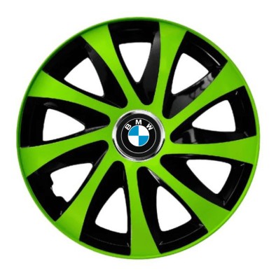 Set 4 Capace Roti pentru BMW, model Extra Drift Green &amp;amp; Black, R13 foto