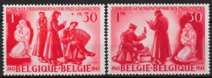 Belgia, 1943, fond de ajutor pentru prizonierii de razboi, MNH