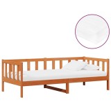 Cumpara ieftin Pat de zi cu saltea Culoare ceara maro si alb 90 x 200 cm