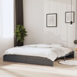 Cumpara ieftin Cadru de pat, gri, 200x200 cm, lemn masiv