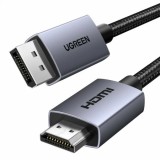 CABLU video Ugreen, &quot;DP125&quot; DP (T) la HDMI (T), 4K/30Hz, lungime 1.5m, braided, negru &quot;35841&quot; (timbru verde 0.08 lei) - 6941876238415