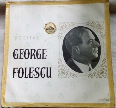 DISC LP:RECITAL GEORGE FOLESCU(Gounod/D.G.Kiriac/C.Brailoiu/I.Borgovan)[ECE0216] foto