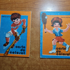 2 carti de colorat - necolorate - in stare buna - din anul 1976