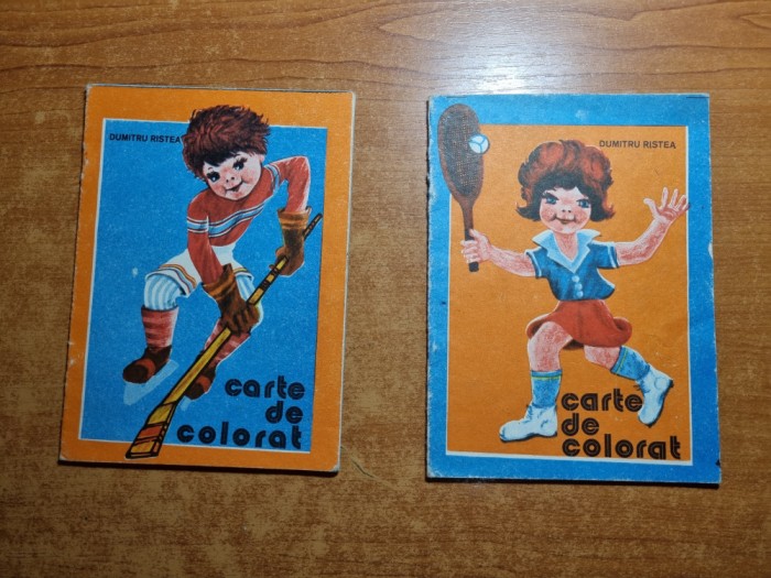 2 carti de colorat - necolorate - in stare buna - din anul 1976