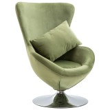 VidaXL Scaun rotativ tip ou cu pernă, catifea verde deschis