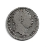 Marea Britanie GEORGE III SIXPENCE, Silver 1816 - F/VF