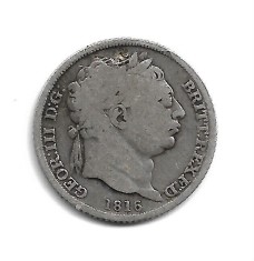 Marea Britanie GEORGE III SIXPENCE, Silver 1816 - F/VF foto