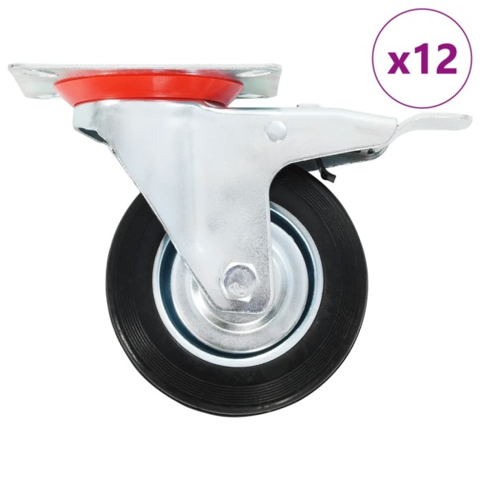 Gossi roti pivotante, 12 buc., 100 mm