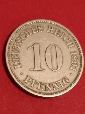 10 pfennig 1891 A, stare EF+ / aUNC [poze]. Discount conform descriere [10 - 20 %. Vezi descrierea.]. foto
