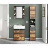 FMD Dulap de baie cu oglindă, stil vechi Matera de culoare &icirc;nchisă