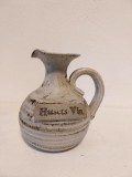 Vas ceramic carafa pentru vin (Husets), gresie, lucrata manual, semnata pe fund, 18cm