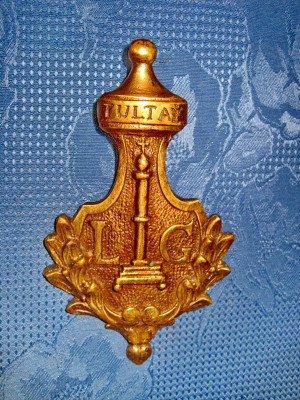 3962-Aplica TULTAY LG bronz masiv aurit anii 1900-20. foto