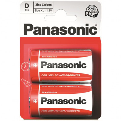 Baterii Panasonic Red Zinc R20RZ/2BP, blister 2 bucati foto