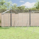 vidaXL Padoc exterior cu acoperiș argintiu 12x12x2,5 m oțel galvanizat 3190474