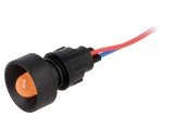 Lampă LED concav portocalie 12VDC 12VAC &Oslash;13mm