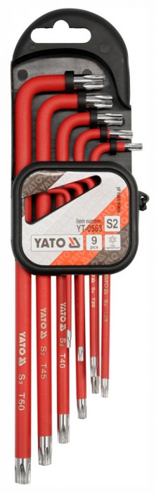 Set 9 chei imbus S2 Torx cu gaura YATO