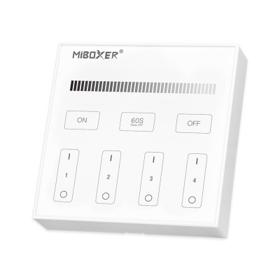 Mi-Light MiBoxer Group Grup de comanda Dimmer cu telecomanda alba montat pe perete 4 zone DIM B foto