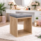 Taburet pentru masuta de toaleta cu sezut confortabil, 30x30x42 cm, craft