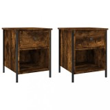 Cumpara ieftin Noptiere, 2 buc., stejar fumuriu, 40x42x50 cm, lemn compozit