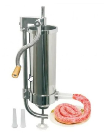 Aparat umplut si facut carnati profesional 5Kg Inox, Vertical, 2 site,