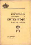 HST C1414 A karansebesi fiu es leanyiskola ertesitoje 1913-1914