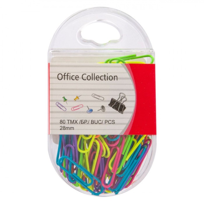 Agrafe Metalice Office Collection, Set 80 Bucăți, Multicolor, Dimensiune 28mm