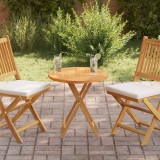 vidaXL Blat de masă, 60 cm, lemn masiv de tec, rotund, 2,5 cm